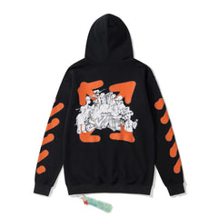 OW hoodie cartoon character arrow pattern hooded
