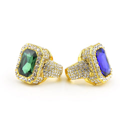 Rings Design Square Diamond Alloy Ring Hip Hop Royalty