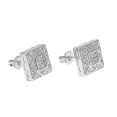 Earrings Zircon Square Earrings Spectrum rapper