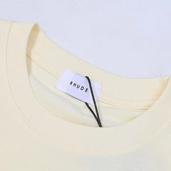 Rhude T Shirts Letter Printed Cotton Casual Short Sleeve Men and Women