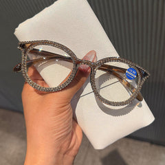Trendy Punk Glasses Flash Drill Cat Ears Anti-Blue Light