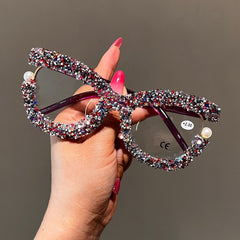 Trendy punk glasses rainbow frame retro