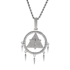 Jewelry Game King Millennium Wisdom Wheel Pendant Necklace Copper Inlaid Zircon Yu-Gi-Oh! Royalty Dog Tags Far East