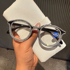 Trendy Punk Glasses Flash Drill Cat Ears Anti-Blue Light