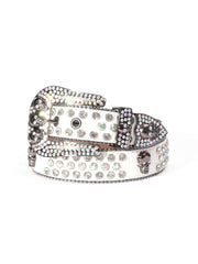 Hip-hop punk rhinestone belt punk style skull