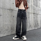 Men Jeans Vintage Jeans Vintage Straight-Leg Pants Oversize Wide Leg Pants