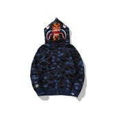 Ape Hoodie Double Hat Tiger Head Sweater Men's Cardigan