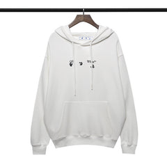 OFF Grey Melting Arrow Pattern Hooded Sweatshirt