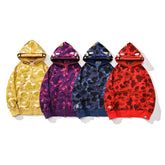 Ape Hoodie Gold Shark Double Hat Camouflage