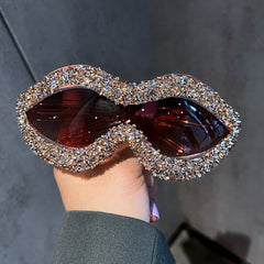 Trendy punk glasses y2k full diamond retro