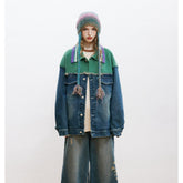Unisex Jacket Lapel Denim Jacket