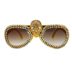 Trendy punk glasses retro diamond