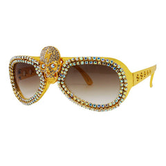 Trendy punk glasses retro diamond