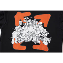 OW  hoodie cartoon character arrow pattern hooded