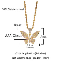 Jewelry Fashion Copper Zircon Full Diamond Pendant Hip Hop St. Valentine's Animal Spectrum
