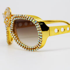 Trendy punk glasses retro diamond