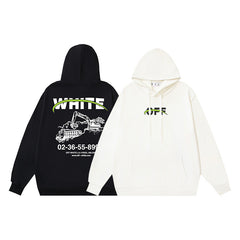 OW hoodie Excavator Pattern Sleeve Hooded