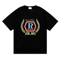 Rhude T Shirt Micro Label Wheat Ear Letter Print Short Sleeve T-Shirt