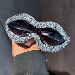 Trendy punk glasses y2k full diamond retro