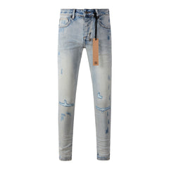 KSUBI Jeans Slim Fit Casual Stretch Ripped Jeans