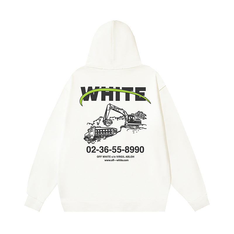 OW hoodie Excavator Pattern Sleeve Hooded