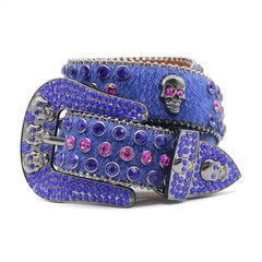 Hip-hop punk rhinestone belt skull punk style