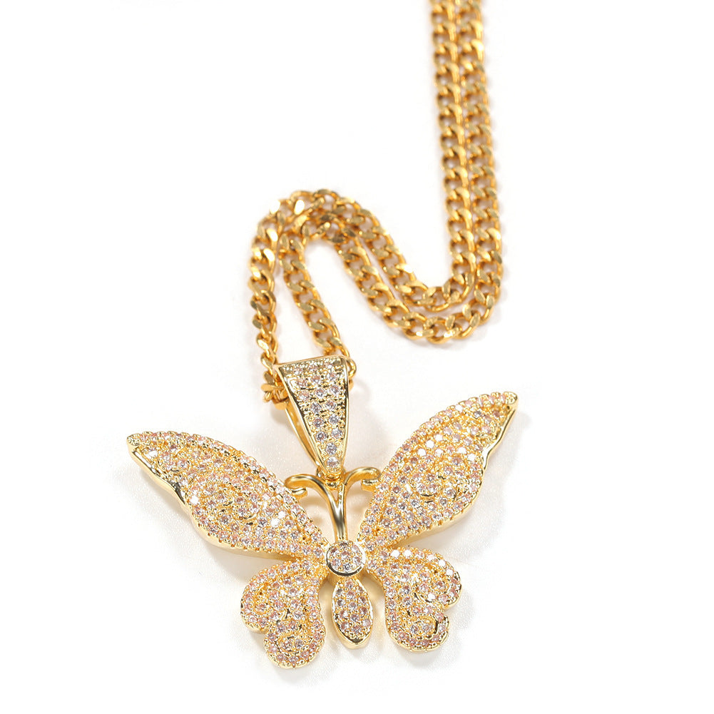 Jewelry Fashion Copper Zircon Full Diamond Pendant Hip Hop St. Valentine's Animal Spectrum