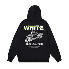OW hoodie Excavator Pattern Sleeve Hooded