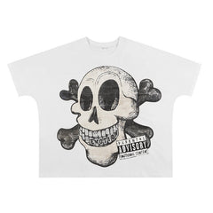Mixed Emotion T-Shirt Blutosatire Boxy Crew Neck Loose Short Sleeve