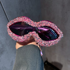 Trendy punk glasses y2k full diamond retro