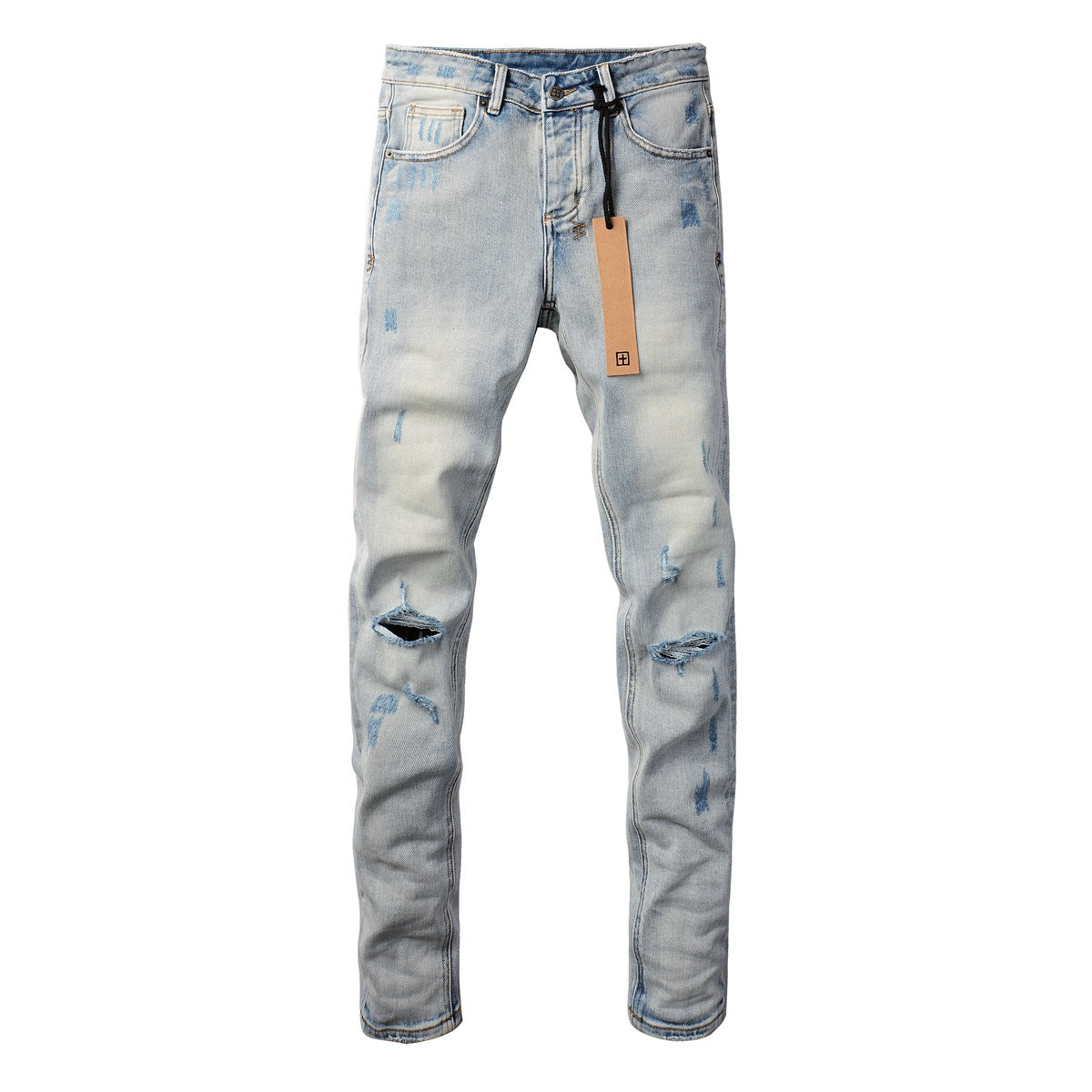 KSUBI Jeans Slim Fit Casual Stretch Ripped Jeans