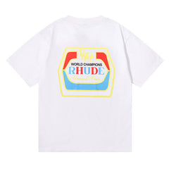Rhude T Shirt Micro Label Wheat Ear Letter Print Short Sleeve T-Shirt
