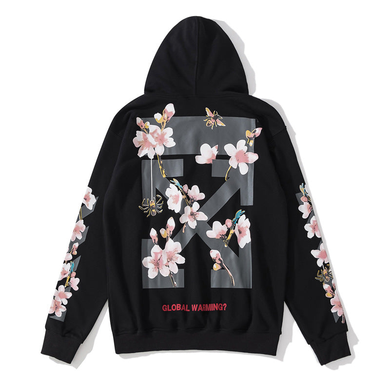 OW  hoodie Bee Flower Arrow pattern hooded