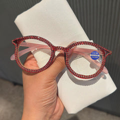 Trendy Punk Glasses Flash Drill Cat Ears Anti-Blue Light