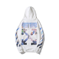 OW  hoodie Monet Oil Painting Series Crew Neck Pullover Hood
