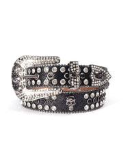 Hip-hop punk rhinestone belt punk style skull