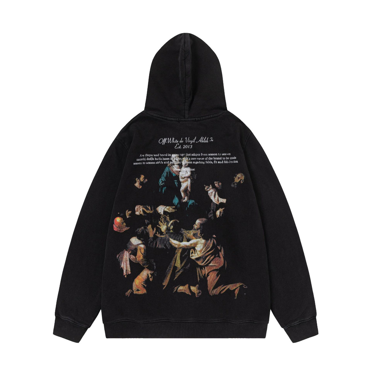 OW hoodie Color Portrait Oil Painting Wash Hood