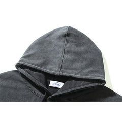 OW creative letter pattern washing water old hooded sweater