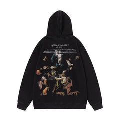 OW hoodie Color Portrait Oil Painting Wash Hood