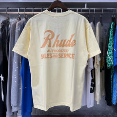 Rhude T Shirts Letter Printed Cotton Casual Short Sleeve Men and Women